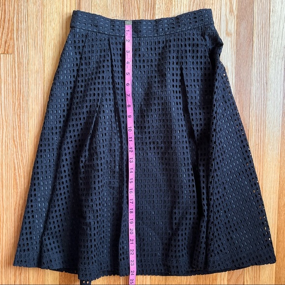 Black Eyelet Full Midi Skirt with Gold Hardware - Picture 8 of 8